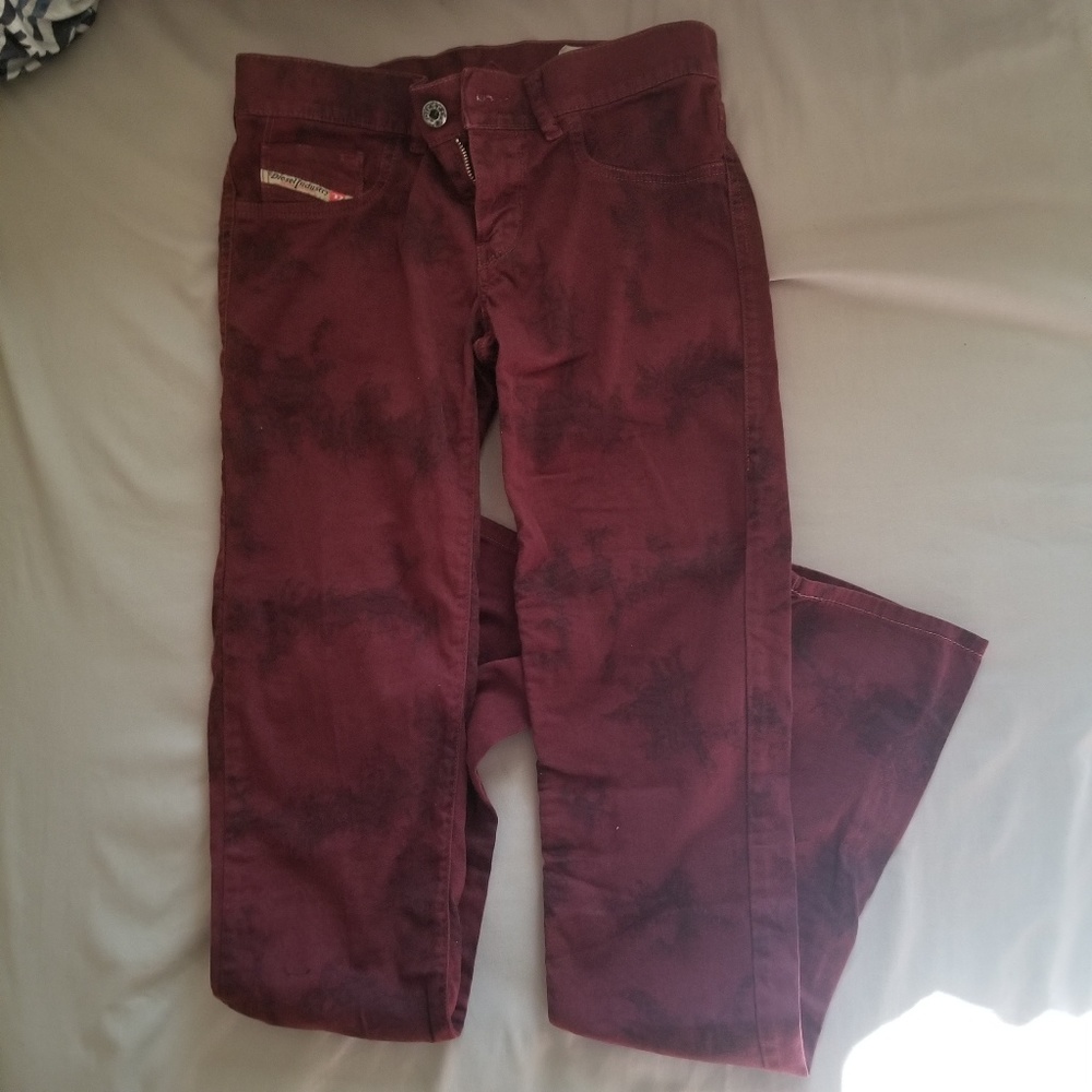 Diesel Burgundy Skinny Jeans